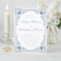 Trouwjurk Stof Blauw Wit Elegant Schrift