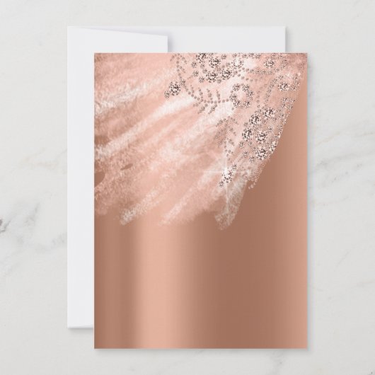 Trouwjurk Sweet 16 Roos Koper Diamant Glitter Kaart (Achterkant)