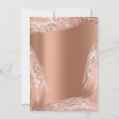 Trouwjurk Sweet 16 Roos Koper Diamant Glitter Kaart (Voorkant)