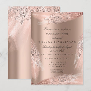 Trouwjurk Sweet 16 Roze Goud Bruiloft Kaart