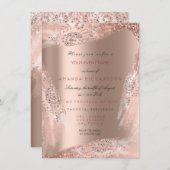 Trouwjurk Sweet 16 Roze Goud Diamant Glitter Kaart (Voorkant / Achterkant)