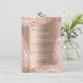 Trouwjurk Sweet 16 Roze Goud Glitterend Kaart (Staand voorkant)