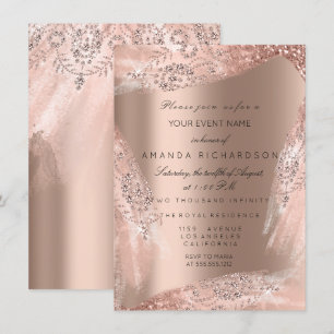 Trouwjurk Sweet 16 Roze Goud Glitterend Kaart