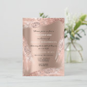 Trouwjurk Sweet 16 Roze Goud Glitterend Kaart (Staand voorkant)