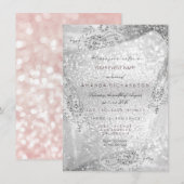 Trouwjurk Sweet 16 Roze Grijs Diamant Glans Kaart (Voorkant / Achterkant)