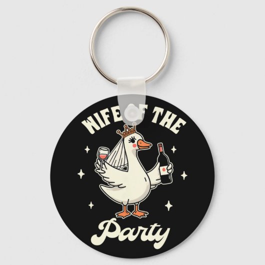 Trouwjurk Te Sillen Gans Trouwfeest Drinken Echtge Sleutelhanger (Voorkant)