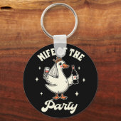 Trouwjurk Te Sillen Gans Trouwfeest Drinken Echtge Sleutelhanger (Voorkant)