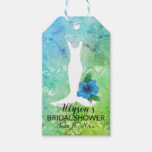 Trouwjurk Tropical Theme Vrijgezellenfeest Cadeaulabel (Voorkant)