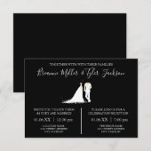 Trouwjurk & Tux - 3x5 Huwelijk & Ontvangst Uitnodi Kaart (Voorkant / Achterkant)