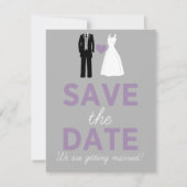 Trouwjurk & Tuxedo Save The Date Aankondiging (Voorkant)