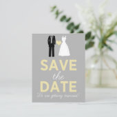 Trouwjurk & Tuxedo Save The Date Aankondiging (Staand voorkant)