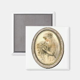 Trouwjurk uit het victoriaans tijdperk Bruidmagnee Magneet