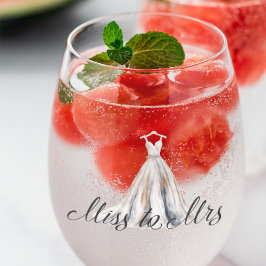 Trouwjurk van Meisje naar Mevrouw Aquarel Wijnglas Zonder Voet