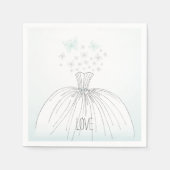 Trouwjurk Vlinders Servetten (Voorkant)