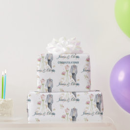 Trouwjurk voor bruid en bruidegom op maat gemaakt cadeaupapier