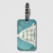 Trouwjurk voor Bruidsmeisjesfeest Diep Teal Goud G Bagagelabel (Voorkant (verticaal))