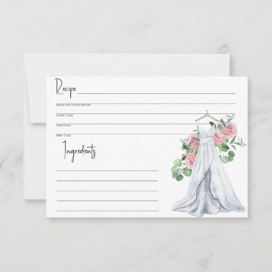 Trouwjurk - Vrijgezellenfeest, Receptenkaart (Voorkant)