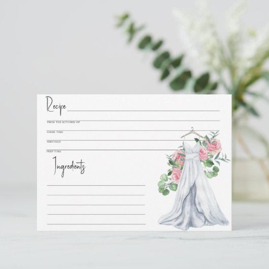 Trouwjurk - Vrijgezellenfeest, Receptenkaart (Staand voorkant)