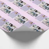 Trouwjurk Vrijgezellenfeest Roze en Lavendel Cadeaupapier (Hoek)