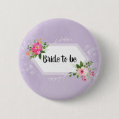 Trouwjurk waterverf paarse bloem bruidsdiner ronde button 5,7 cm (Voorkant)