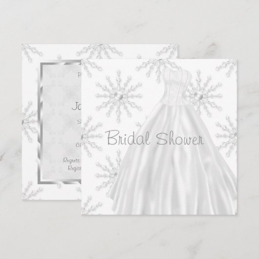 Trouwjurk White Snowflake Vrijgezellenfeest Kaart (Voorkant / Achterkant)