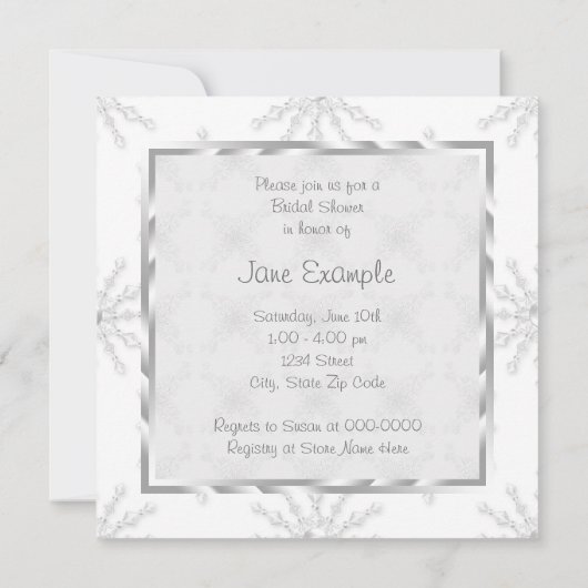 Trouwjurk White Snowflake Vrijgezellenfeest Kaart (Achterkant)