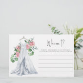 Trouwjurk - Wie ben ik Vrijgezellenfeest spel Briefpapier (Staand voorkant)