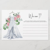 Trouwjurk - Wie ben ik Vrijgezellenfeest spel Briefpapier (Voorkant)