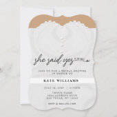 Trouwjurk zei ze ja Vrijgezellenfeest Kaart (Voorkant)