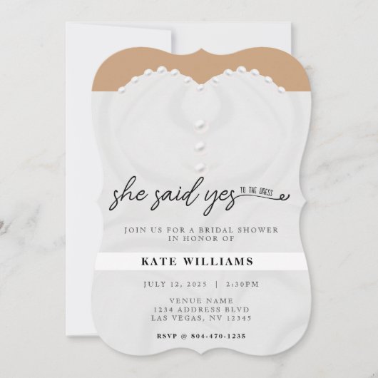 Trouwjurk zei ze ja Vrijgezellenfeest Kaart (Voorkant)