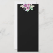 Trouwjurk zwarte jurk roze watercolorrozen menu (Achterkant)