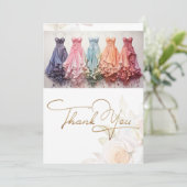 Trouwjurken mode stijl bedankkaart (Staand voorkant)