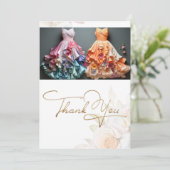 Trouwjurken mode stijl bedankkaart (Staand voorkant)