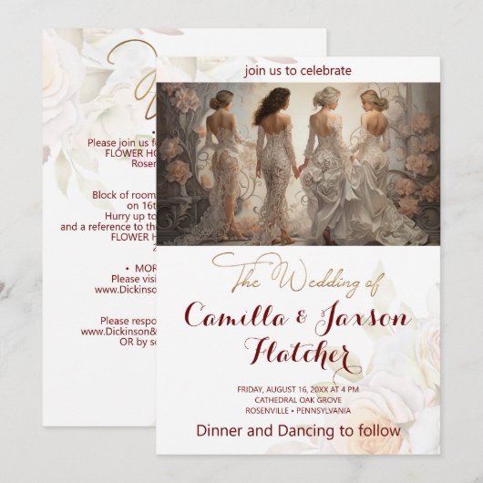 Trouwjurken mode stijl kaart (Voorkant / Achterkant)