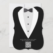 Trouwjurken Suit & Bowtie QR Code Kaart (Achterkant)