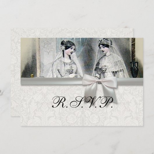 Trouwjurken Vintage Antiek Wit Bruidsmode Kaart (Voorkant / Achterkant)