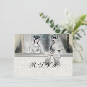 Trouwjurken Vintage Antiek Wit Bruidsmode Kaart (Staand voorkant)