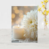 Trouwkaars met witte chrysant kaart (Gele Bloem)