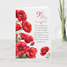 Trouwkaart 9-jarig Huwelijksjubileum met Sentiment Kaart
