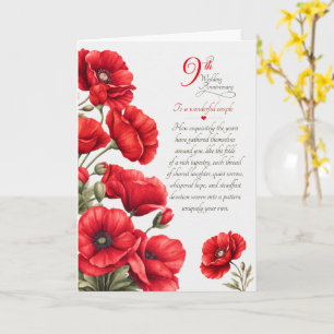 Trouwkaart 9-jarig Huwelijksjubileum met Sentiment Kaart