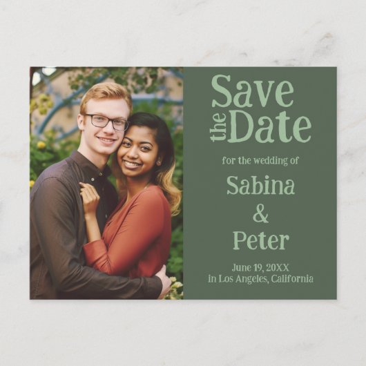 Trouwkaart aangepaste foto KOOP de DATUM Kaart (Voorkant)