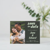 Trouwkaart aangepaste foto OPNAME VAN DE DATUM kaa Aankondigingskaart (Staand voorkant)