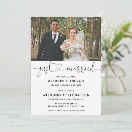 Trouwkaart Aankondiging Bruiloft Feest (Staand voorkant)