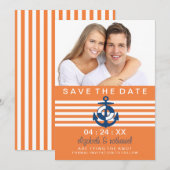 Trouwkaart aankondiging foto kaart met scheepvaart (Voorkant / Achterkant)