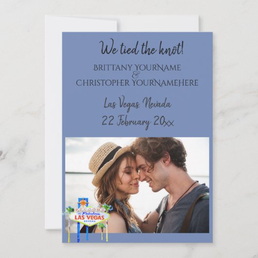 Trouwkaart Aankondiging Las Vegas Huwelijk (Voorkant)