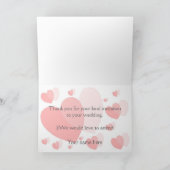 Trouwkaart Aanvaarding Roze Harten Bedankkaart (Binnen)