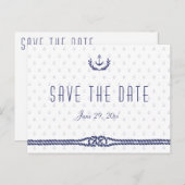 Trouwkaart Ankers Wit Aankondigingskaart (Voorkant / Achterkant)