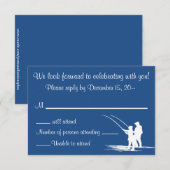 Trouwkaart Antwoord RSVP Kaarten Voor Visser Koppe (Voorkant / Achterkant)