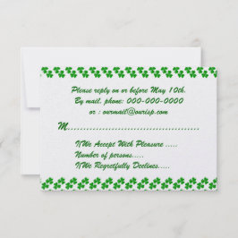 Trouwkaart antwoordkaart Lucky Clover RSVP Kaartje