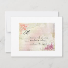 Trouwkaart antwoordkaart met bloemen RSVP kaartje